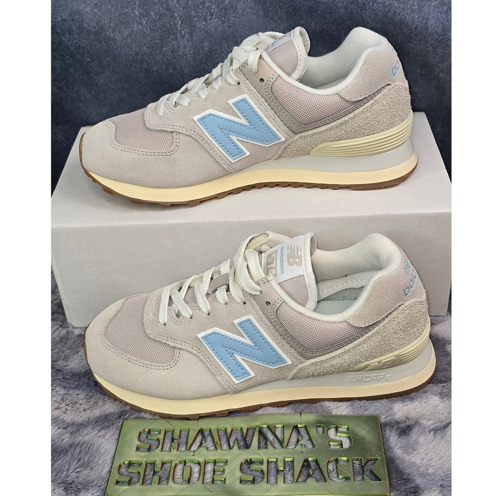 NWOT New Balance 574 Moonbeam Light Blue Suede Sneakers Womens 6.5 WL574GQ2